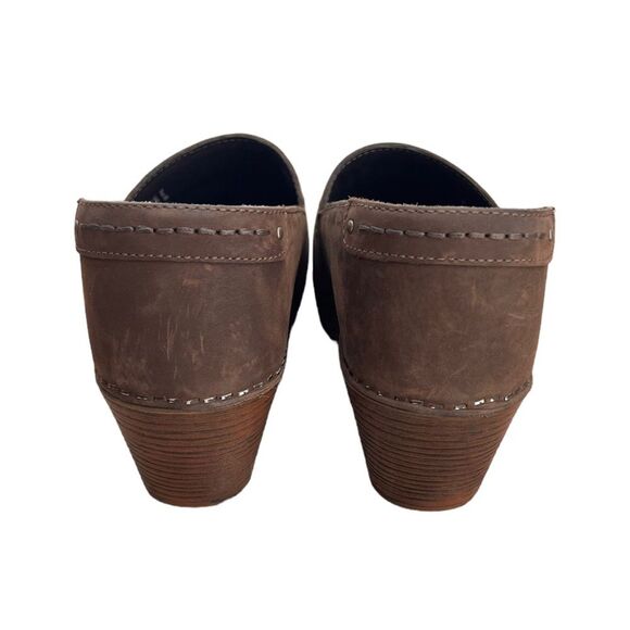 Dansko Mavis Brown Nubuck Leather Studded Slip On Clogs Shoes Size 40 US 10 - Picture 10 of 12